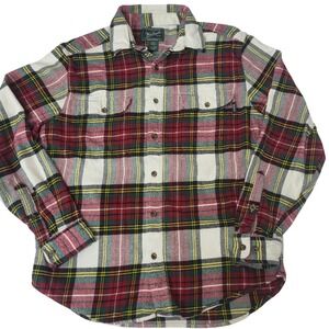 Woolrich Oxbow Bend Flannel Plaid Shirt Pockets Mens Lg Cotton Cabincore Lodge